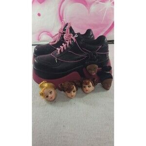 ​Koi Footwear Doll Head Platform Sneakers Black Pink Alt Goth Shoes Women Size 7